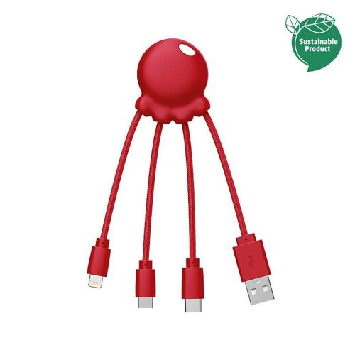 🔌 OCTOPUS Recyclé - Mutli câble Rouge 🔌