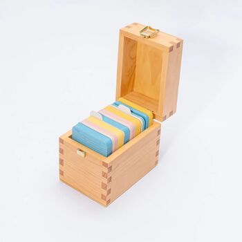 🇫🇷 Boîte de rangement en bois massif verni "Tesoro" · 🇬🇧 Wooden storage box for index cards "Tesoro" 4