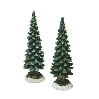 Fir tree made of poly, 17 cm miniatures for light houses-poly-green