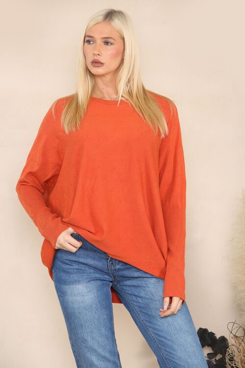 Dropped hem relaxed jumper