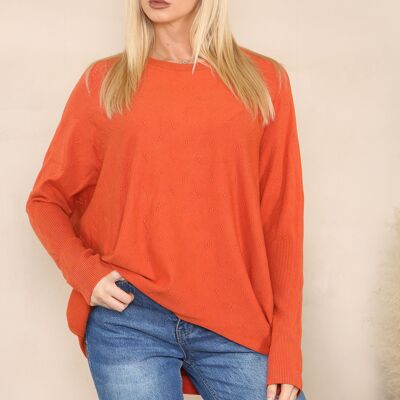 Dropped hem relaxed jumper