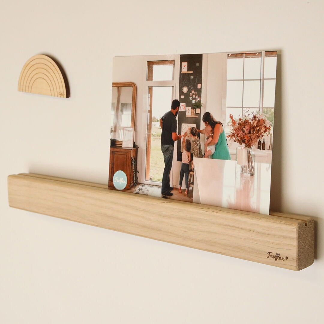 Mensola magnetica da parete in legno - 45 cm - Ferflex