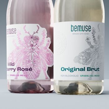 Vin mousseux sans alcool à faible teneur en sucre et ingrédients naturels - Framboise Sauvage Rosé & Original Brut 5