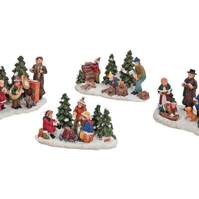 Gruppo di figurine natalizie in poly