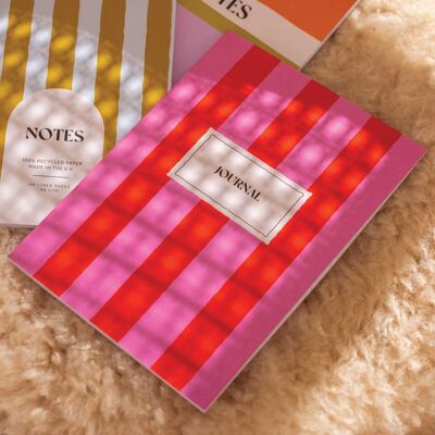A5 Lined Notebook | Hot Pink Stripe