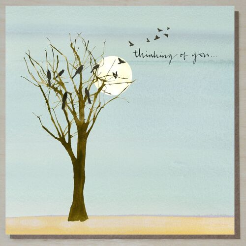 Thinking of You Sympathy Card (evening tree)