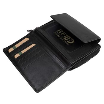 Kazu portefeuille femme taille moyenne portefeuille en cuir femme RFID 9