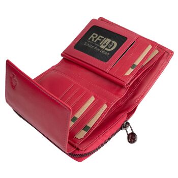 Kazu portefeuille femme taille moyenne portefeuille en cuir femme RFID 26