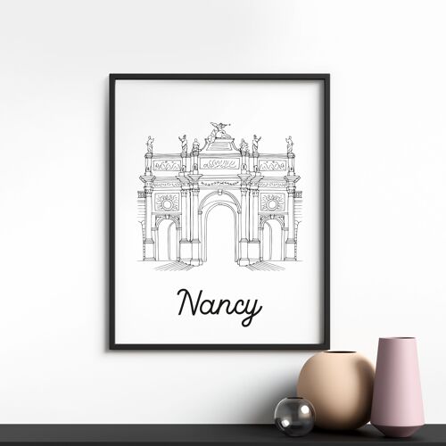 Affiche Nancy - Papier A4 / A3 / 40x60