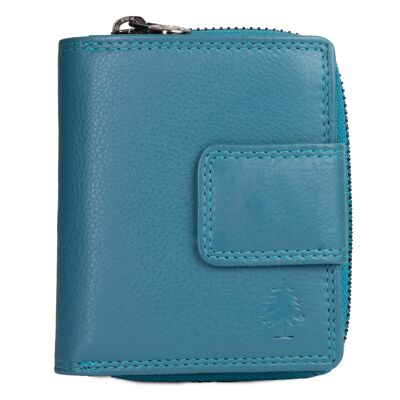 Akiro women's small leather wallet with zip compartment for men