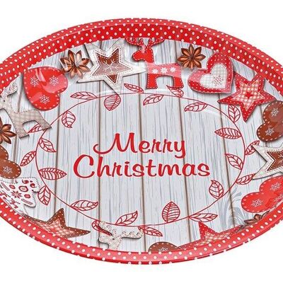 Placa de metal Feliz Navidad de colores (An / Al / Pr) 25x3x25cm
