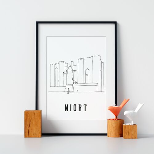 Affiche Niort - Papier A4 / A3 / 40x60