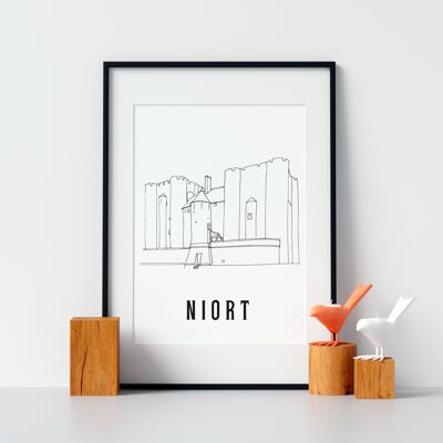 Póster Niort - Papel A4 / A3 / 40x60