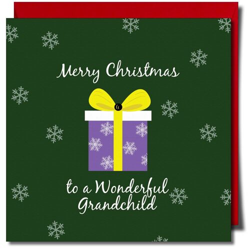 Merry Christmas to a Wonderful Grandchild. Non-Binary Xmas Card.