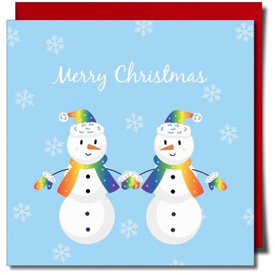 Buon Natale Lgbtq+ Snow People Gay Xmas Card.