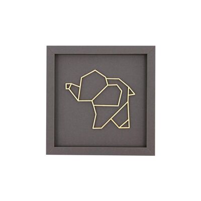Elefant klein - Rahmen Karte Holzschriftzug Magnet