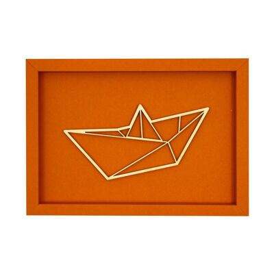 Barco - letras de madera de tarjeta de marco