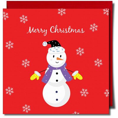 Merry Christmas Non-Binary Snow Person Xmas Card.