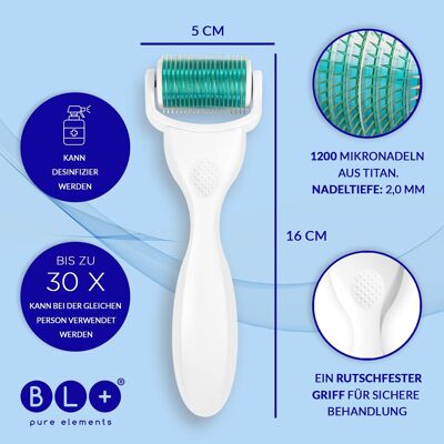 10x BODY DERMA ROLLER - 1200x agujas de titanio, para tratamiento anticelulítico