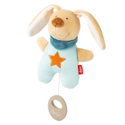 Mini music box, light blue rabbit