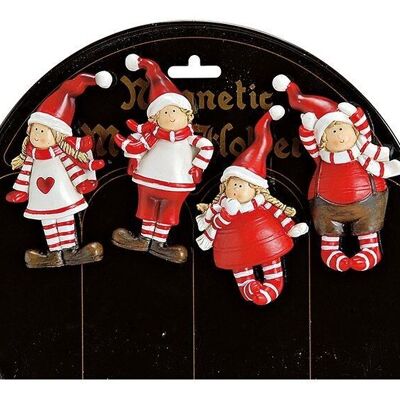 Magnet winter child on poly board, assorted, 10 cm