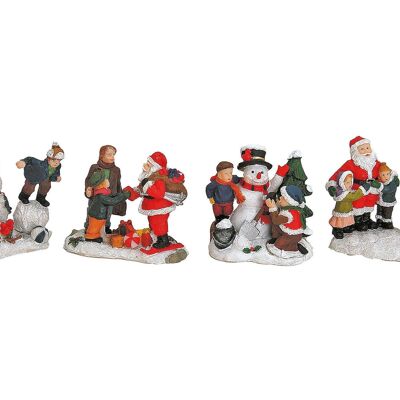 Figurines de Noël miniatures en poly, assorties 4 fois, 6 cm