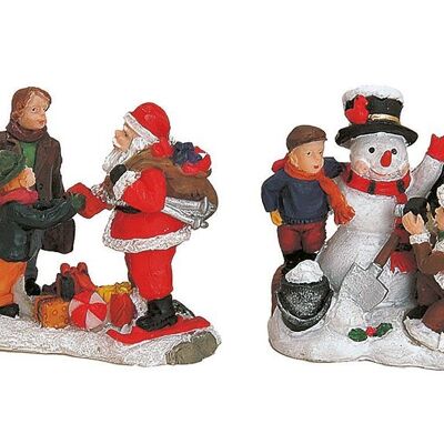 Miniatur-Weihnachtsfiguren aus Poly, 2-fach sortiert, 6 cm