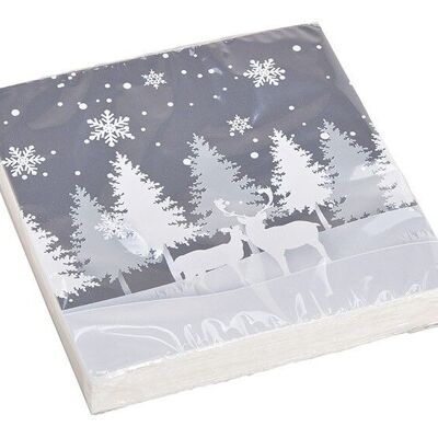 Napkin 20 3-ply winter forest made of paper / cardboard gray (W / H) 33x33cm