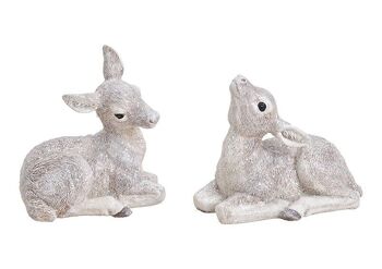 Bambi avec paillettes en poly blanc double