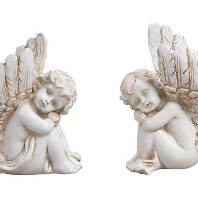 Sitting angel made of poly white (W / H / D) 4x7x5cm