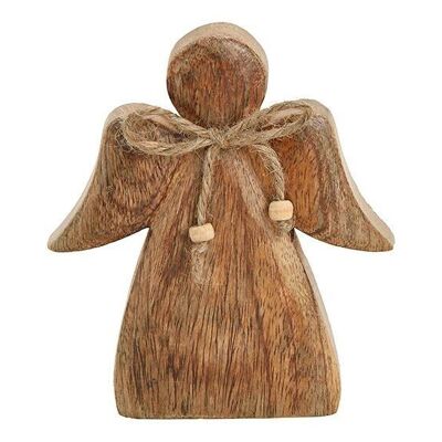 Angel made of mango wood brown (W / H / D) 13x15x2cm
