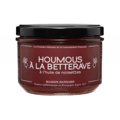 Beet hummus with hazelnut oil