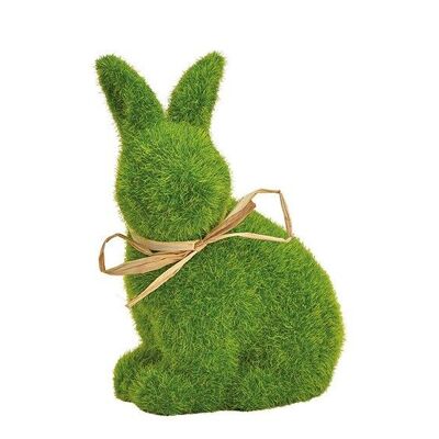 Bunny flocked from clay green (W / H / D) 10x13x7cm