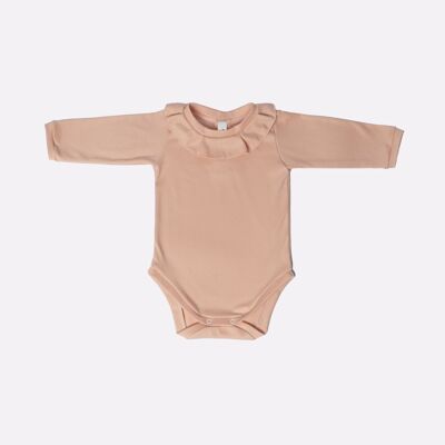 Organic Pima cotton baby bodysuit with collar