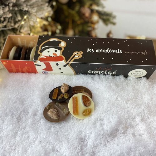 Coffret stick mendiants | moulage de noël | Chocolat de Noel artisanal Chocodic