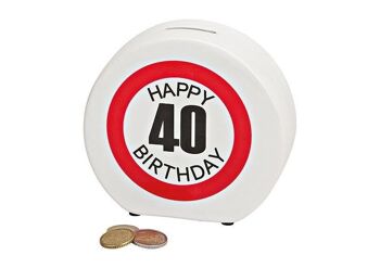 Tirelire en céramique Happy Birthday 40