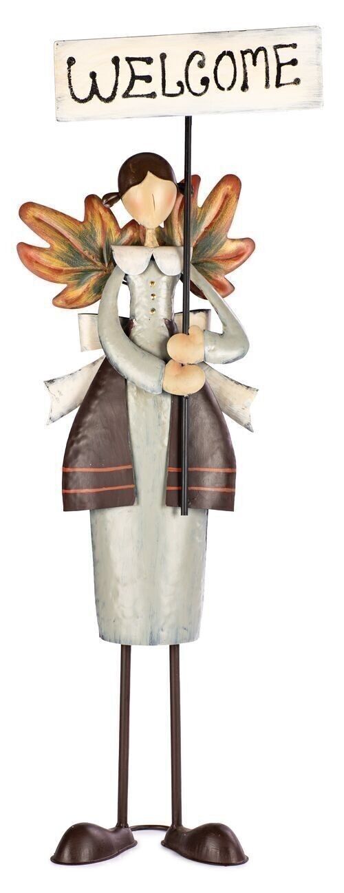 Dame avec pancarte "Bienvenue" VE 2 78 cm