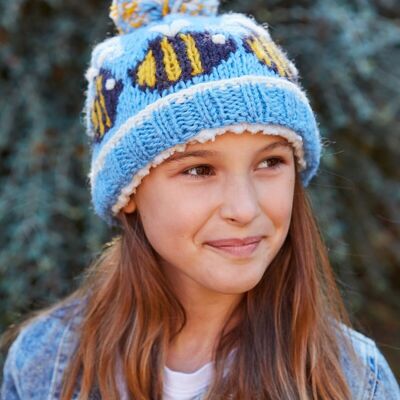 Kids Animal Bobble Hat Bumble Bee - One Colour
