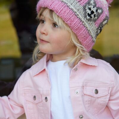 Kids Animal Bobble Hat Little Kitty - One Colour