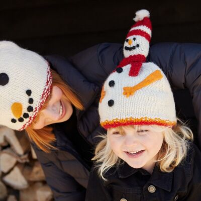 Kids Animal Bobble Hat Snowman - One Colour
