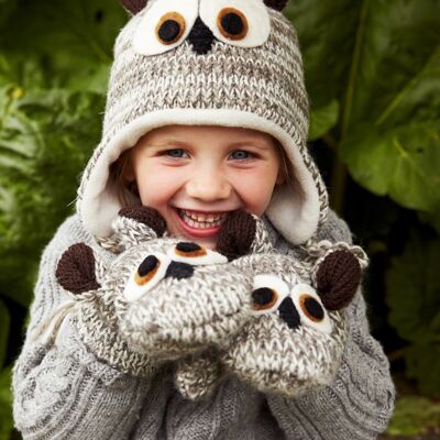 Kids Animal Mittens Owl - Owl