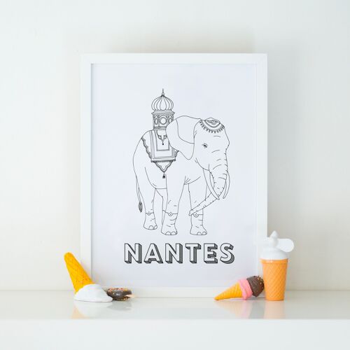 Affiche Nantes - Elephant - Papier A4 / A3 / 40x60