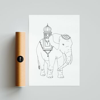 Affiche Nantes - Elephant - Papier A4 / A3 / 40x60 2
