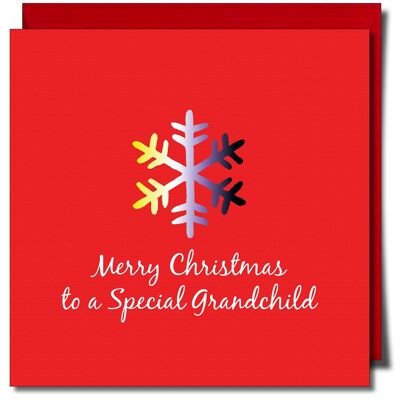 Frohe Weihnachten für ein besonderes Enkelkind. Nicht-binäre Weihnachtskarte.