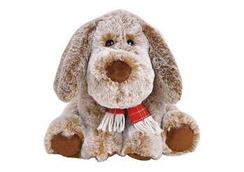 Chien en peluche marron (L/H/P) 24x22x23cm