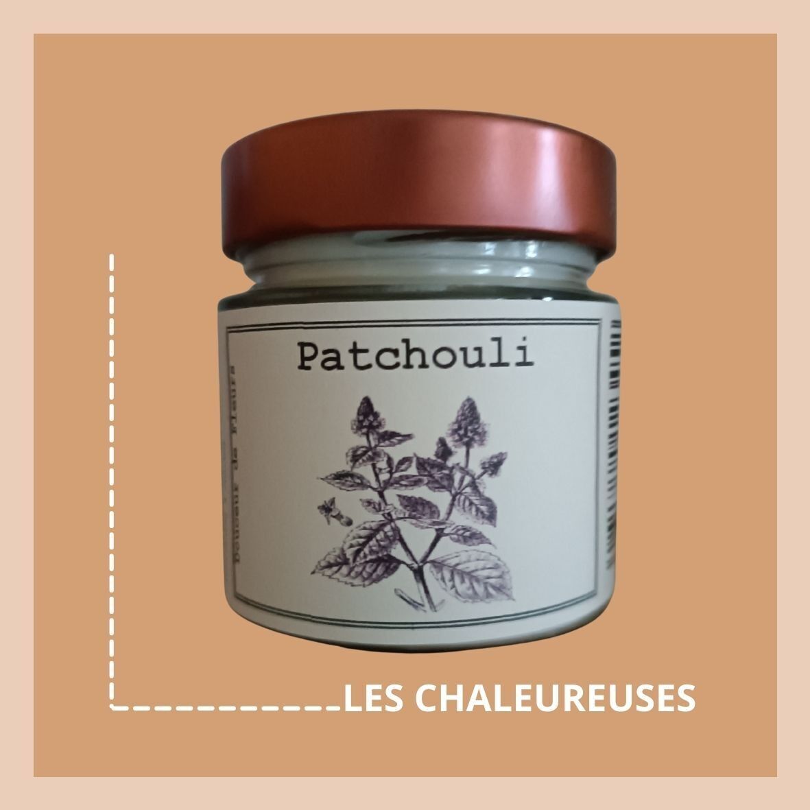 Candela in cera di soia e colza - Patchouli - 180gr