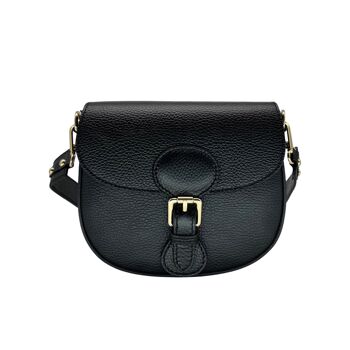 SAC BANDOULIERE CUIR GRAINE CLARA NOIR 1