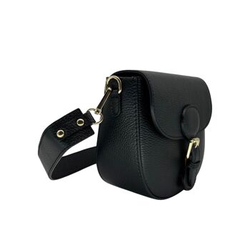 SAC BANDOULIERE CUIR GRAINE CLARA NOIR 2