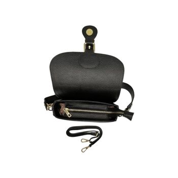 SAC BANDOULIERE CUIR GRAINE CLARA NOIR 5