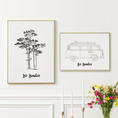 Les Landes Poster – A4 / A3 / 40x60 Papier